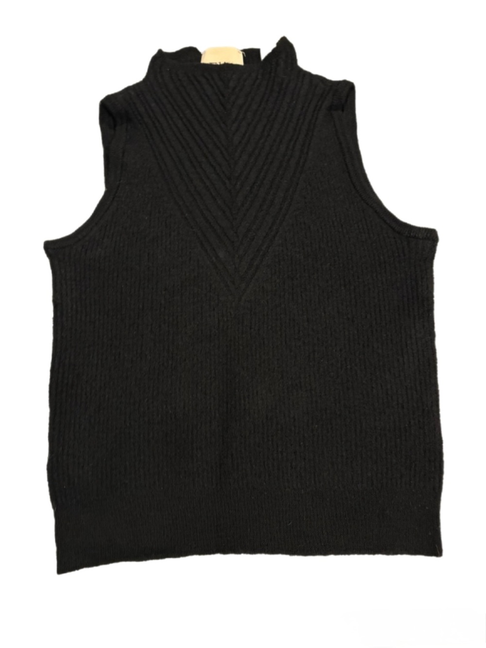 Elie Tahari Black Sleeveless Knit Sweater Vest